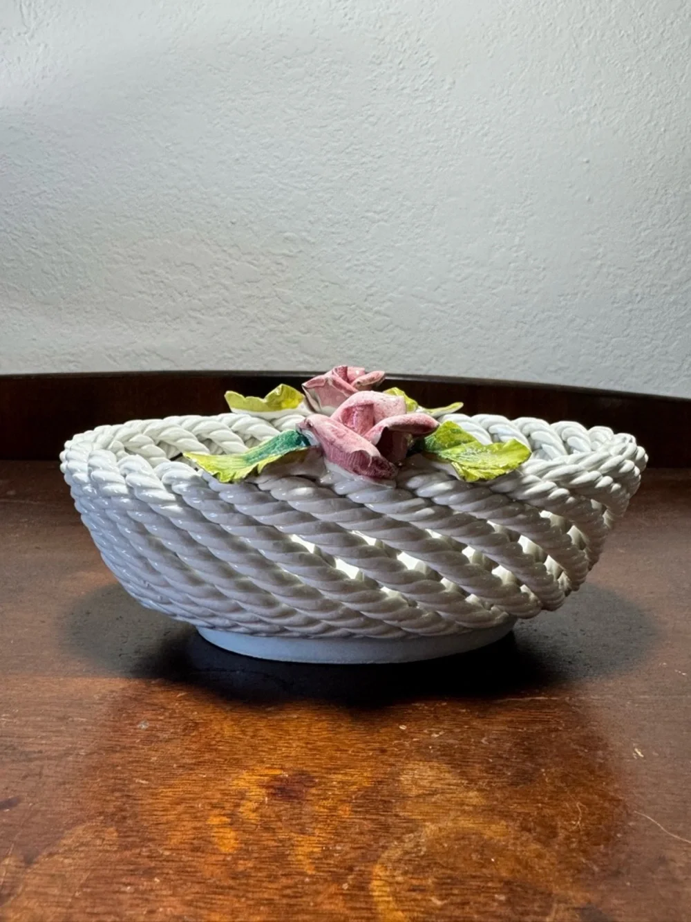 Vintage Ceramic Open Weave Basket | Made in Italy - Picture 6 of 10